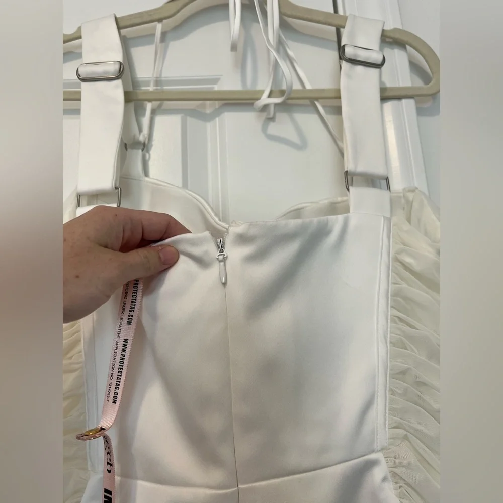 NWOT House of CB London Lucinda White Ruched Corset Mini Dress